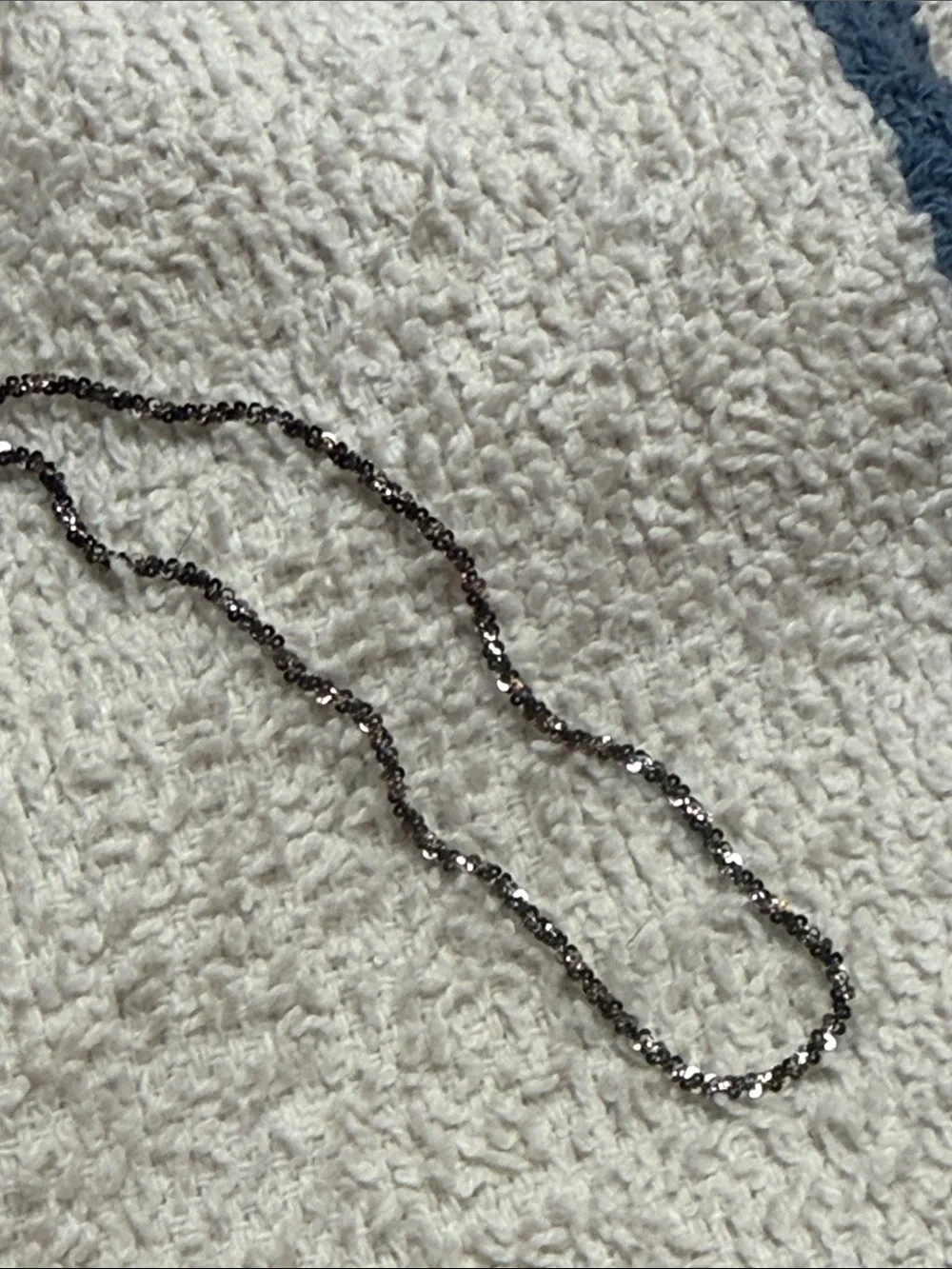 925 SOLID STERLING SILVER Salt&Pepper/Gunmetal twisted rope bracelet 8” NEW